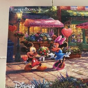 Disney Thomas Kinkade Mickey and Minnie Canvas - Red, Blue, Pink